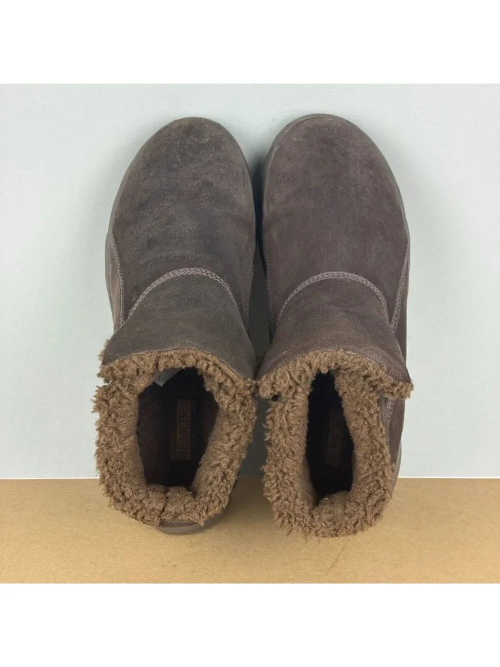 Skechers Go Walk Move Chugga Pull On Boots Womens 11 Chocolate Brown Faux Fur